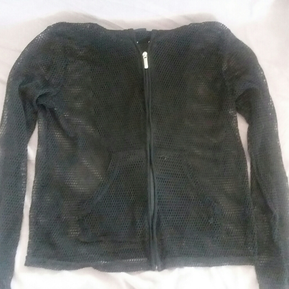 Zip-up Fishnet hoodie- Small